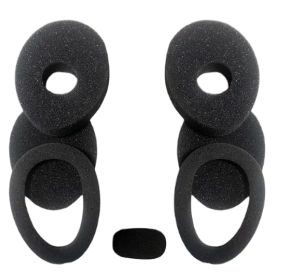 The hygiene kit includes replaceable earpads and microphone protectors, ensuring cleanliness and comfort during use.