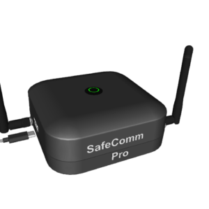 Mobile Base SafeComm: portable, durable communication unit ensuring clear, hands-free audio for high-noise industrial and aviation settings.