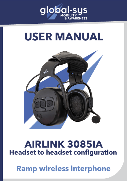 The user manual for Airlink 3085IA headset-to-headset explains setup, configuration, and troubleshooting for efficient use.