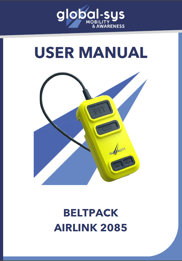 Comprehensive user manual for Beltpack Airlink 2085, providing setup instructions and usage guidelines.