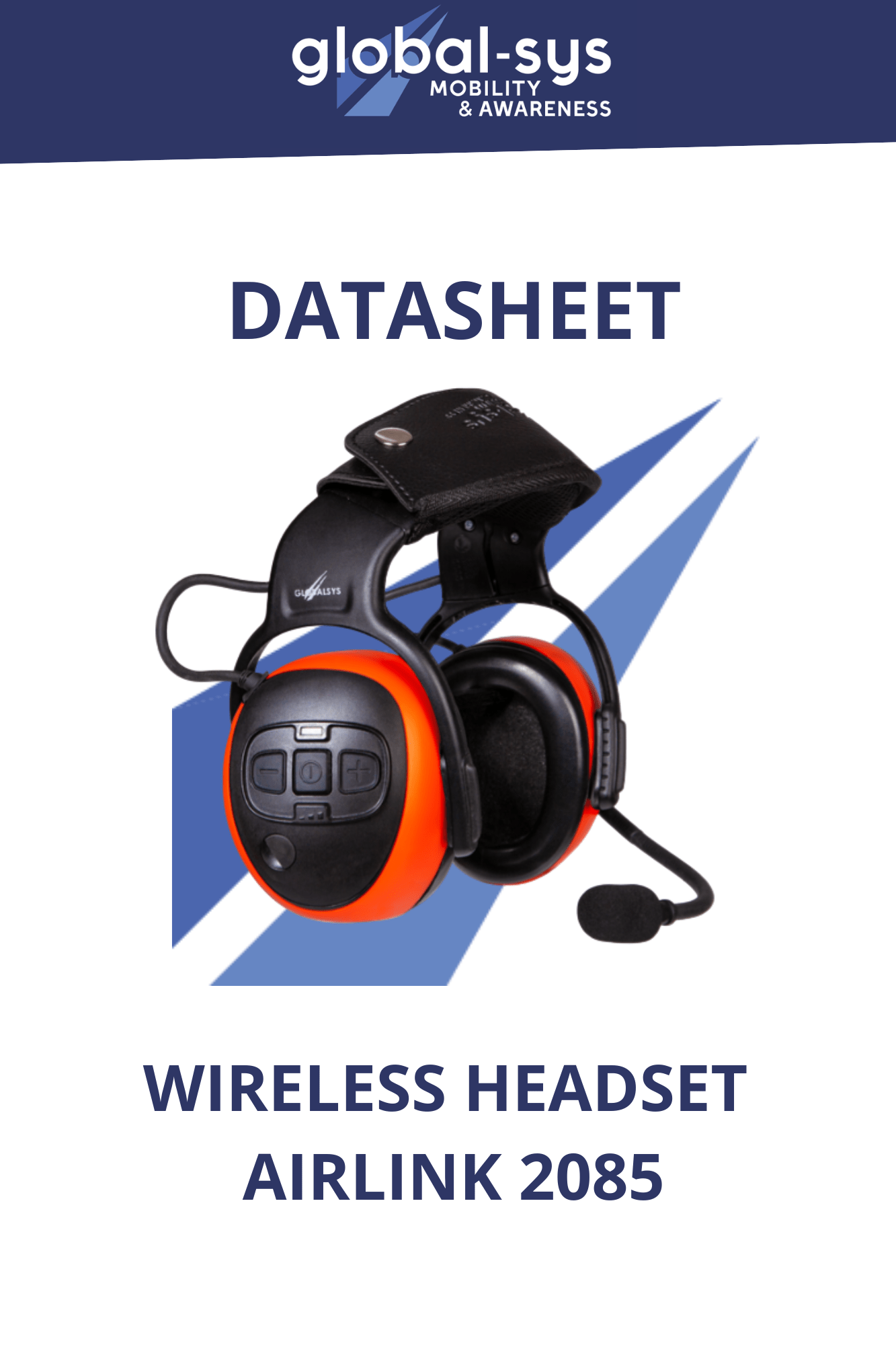 Datasheet for Wireless Headset Airlink 2085 detailing full-duplex communication, noise reduction, and reliable wireless performance.